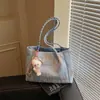 Bolsa Tote Grande Capacidade para Mulheres, Novo Estilo Verão 2026, Listras Color-Blocking, Versátil, Toque de Luxo, Bolsa de Ombro Tendência