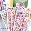 Pegatinas de gemas 3D repujadas estilo japonés, diseños de dibujos animados lindos para decorar diarios, pegatinas 3D DIY para niños, magia de princesa