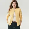 Nuevo Cardigan de Cachemir 100% Puro Otoño 2026 para Mujer Cuello Redondo Estilo Coreano Suéter de Punto Trenzado