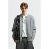 Cárdigan de Color Puro Trenzado Unisex Otoño Marca Americana de Moda Sensación de Textura Chaqueta de Punto para Pareja Hombres