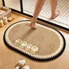 Alfombra de baño de dibujos animados, alfombrilla absorbente de tierra de diatomeas para lavabo y entrada de inodoro, alfombrilla para pies resistente a la suciedad con absorción rápida de agua