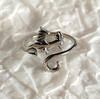 Pulsera de anillo de hilo de ganchillo de animal nuevo, gancho de joyería de cinta personalizada, anillo de gancho tejido de lana, Plata Tailandesa, dedo índice