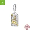 Yinziyun Original Plata de Ley S925 Colgante de Doce Constelaciones Accesorios de Joyería Estilo Europeo y Americano Versátil Cuentas para DIY