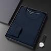 Comércio Exterior Transfronteiriço Outono Colmeia Camiseta de Manga Longa Masculina Sensação de Alto Padrão Verão Casual Top Camiseta Camisa Básica Cabelo Masculino