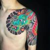 Adesivo de Tatuagem Meio Braço Tradicional Duradouro Estilo Japonês Flor Bold Armadura de Peito Meio Braço Simulação Social