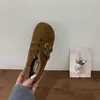 Sapatos Birkenstock com Forro de Fleece Retrô para Mulheres 2026 Outono e Inverno Novo Estilo Mocas Planas Peludas Quentes