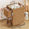 Cesta de ropa sucia con tapa, cesta de almacenamiento de ropa sucia plegable, cesta de lavandería para baño, cesta de almacenamiento de ropa de gran capacidad para baño