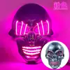 Cabeça de Fantasma Halloween Crânio Branco Prata Cabelo Máscara Luminosa Cabeça de Fantasma LED Máscara de Atmosfera de Terror
