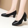 Zapatos de Trabajo Negros Entrevista Atuendo de Trabajo Zapatos Profesionales Zapatos de Cuero con Suela Blanda Tacones Altos Tacones Gruesos Auxiliar de Vuelo Versátiles Zapatos Individuales Zapatos de Mujer Estilo Primavera