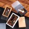 Té de Flores Cajón de Papel Kraft Tirador Caja de Regalo Transparente Plegable Empaque Exterior Universal Papel de Regalo Compañero Caja Vacía Cuadrada Pequeña