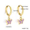 Aretes Pequeños Europeos y Americanos para Mujer, Simples Elegantes, Coloridos y Lindos Aretes de Acero Inoxidable de Mariposa, Aretes Estilo Exportación