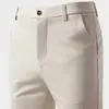 Calças Ocidentais Masculinas Stretch Forradas com Lã de Inverno Espessadas Calças de Vestuário Tubo Reto Dosagem Leve Calças de Negócios Calças Casuais da Moda para Homens