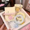 Ins Jelly Sakura Fresco Anillo para el Cabello de Hilo Telefónico Cuerda Dulce Suave Germinante Cuerda para el Cabello Sin Marca de Niña Accesorios para el Cabello de Primavera para Mujeres