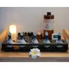 Olla de Aceite Esencial para Spa Tailandés Salón de Belleza Cerámica Hoja Botella de Aceite Esencial Aromaterapia Mezcla Dispensación Bandeja de Spa Set