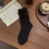 Meias femininas estilo ballet para outono e inverno, meias de algodão absorventes de suor, meias de cano médio de cor sólida com boca de bolha dupla camada, meias doces empilhadas sem costura