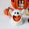Decoración de Halloween, nueva atmósfera de terror, accesorios de diseño, fantasma, LED, vela electrónica, luz fantasma en blanco y negro