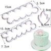 3 Peças Molde Cortador Flor Peônia Molde Cortador Em Relevo para Impressão de Bolo de Açúcar Invertido Plástico Molde de Biscoito Molde de Cozimento DIY