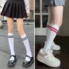 Medias Barras Paralelas para Mujer Medias hasta la Rodilla Blancas y Negras Medias Altas para Niños Primavera y Otoño Combinación Universal Adelgazantes Medias Personalizadas con Puño Ins Trendy