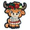Cartoon Highland Cow Series Gota de Plástico PVC Sapatos de Borracha Macia Buraco Flor Sapato Fivela Sapatos de Jardim Buraco Telefone Móvel Caso DIY Acessórios