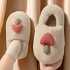 Pantuflas de Algodón con Diseño de Hongo para Mujer, Novedad Invierno 2025, Felpa de Dibujos Animados, Cálidas, con Suela Gruesa y Cubierta para el Talón, Casuales y de Moda