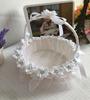 Cesta de flores de casamento portátil Rattan tecido azul menina flor cesta de armazenamento de flores portátil cesta de flores suprimentos de casamento atacado