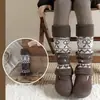 Cubiertas de calcetín de punto retro con lazo para niñas, Calentadores de pantorrilla gruesos y cálidos de invierno para niños mayores