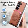 Adequado para Capa de Celular Samsung Zfold8 Ultra, Cor Pura, Design Simples, Porta-Cartão Magnético Zfold6, Capa Protetora Zfold7
