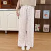 Calça de Pijama Cartoon de Algodão Nuvem Doce para Usar ao Ar Livre, Roupa de Casa Solta, Fina, Estampada, Fofa, Estilo Coreano, com Toque de Algodão