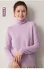 Suéter de Cachemir 100% Grueso de Cuello Alto para Otoño e Invierno, Suéter Cálido de Punto para Mujer, Top Base, Suéter Versátil, Ropa Interior para Mujer
