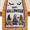 Toalha de mesa de Halloween transfronteiriça nova com esqueleto, abóbora e morcego, decoração de casa, toalha de mesa, toalha de mesa de centro