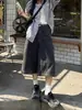 Shorts Jeans Wide Leg Lavado Retrô Estilo Americano Tamanho Plus Design High Street Tooling Solto Emagrecedor Cropped