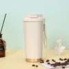 Nova Caneca de Café Lírio-do-Vale com Alça e Canudo para Uso ao Ar Livre, Isolada de Aço Inoxidável 304 de Camada Dupla, Copo de Água para Presente, Atacado