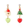 Brincos de Natal Europeus e Americanos Coloridos Gota de Óleo Moda Desenho Animado Árvore de Natal Floco de Neve Veado Pingente Brincos de Festa de Natal