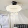 Luminária de Ventilador de Quarto Estilo Creme Simples Quarto Principal Sala de Jantar Quarto Infantil Proteção para os Olhos Silencioso Luminária de Ventilador de Teto Invisível 2025 Novo Estilo