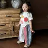 Conjunto Súper Lindo para Niña Pequeña, Ropa de Verano, Conjunto de Dos Piezas Único y Hermoso para Niñas con Top de Manga Corta y Pantalones de Pierna Ancha