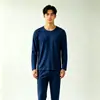 Conjunto de Ropa para el Hogar de Manga Larga 100% Algodón para Hombre con Pantalones Adecuado para Usar Afuera