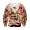 Suéter de pareja con estampado divertido de impresión digital 3D de Navidad de Amazon 2023, suéter de cuello redondo, suministro de comercio exterior