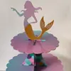 Suporte para Bolo Peritoneal Impresso Frente e Verso Série Desenho Animado Suporte para Bolo de Três Andares com Qualidade Estável e Não Deforma Facilmente