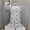 Novo Pijama de Algodão e Seda 2025 para Mulheres, Verão Fino Tamanho Grande, Vestido Longo de Algodão Artificial de Manga Curta para Usar por Cima