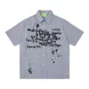 Camisa de Algodón de Manga Corta Wildman Base Estilo Retro Americano Estampado de Graffiti Salpicado Letra Cuadros Verano Nuevo 26