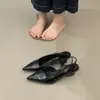 Sapatos de Salto Alto Anabela Exquisitos Estilo Francês para Mulheres, Sandálias de Bico Fechado, Novo Modelo Primavera/Verão 2026, Sapatos de Salto Alto Elegantes Pretos de Boca Rasa
