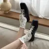 Meias femininas de algodão na altura da panturrilha com bordas franzidas e renda floral, versáteis para primavera e outono, sem costura, estilo coreano, respiráveis e absorventes de suor