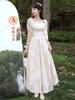 (Autorización) Vestido de Dama de Honor Color Champagne, Vestido Corto de Grupo de Hermanas para Boda de Nicho, Vestido de Dama de Honor de Manga Larga
