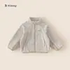 Bangxuan Huzhou Zhili Ropa Infantil Patchwork Elegante Camisa de Cuello Alto para Niños Holgada para Niños Pequeños Chaqueta para Niños con Cremallera
