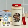 Nueva taza térmica y conservadora de frío, serie de pintura al óleo, un regalo para niños pequeños, portátil para uso en exteriores, taza de café moderna para estudiantes
