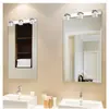 Luz frontal para espejo de baño de cristal K9 transfronteriza, aplique de pared de acero inoxidable, luz de espejo, luz frontal de espejo de cristal LED, hierro