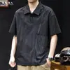 Camisa Polo Elástica de Lino para Hombre Camiseta de Manga Corta Marca de Moda Talla Grande Verano 2026 Nueva Camiseta Fina de Bloques de Color de Alta Gama