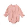 Ropa de Escalada Transfronteriza Europea y Americana Mono de Manga Larga Sombrero de Lino de Color Sólido Camisa de Lino Envuelta Ropa para Bebé Niña Ropa para Bebé