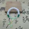 Pulseira de bambu pulseira de pérola à prova de ágata estilo étnico feminino joias de miçangas de círculo único bem-estar ao vivo atacado