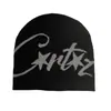Chapéu de Tricô Hip-Hop Streetwear Americano Tendência Unissex Outono e Inverno Gorro Quente Chapéu de Tricô Jacquard